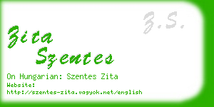 zita szentes business card